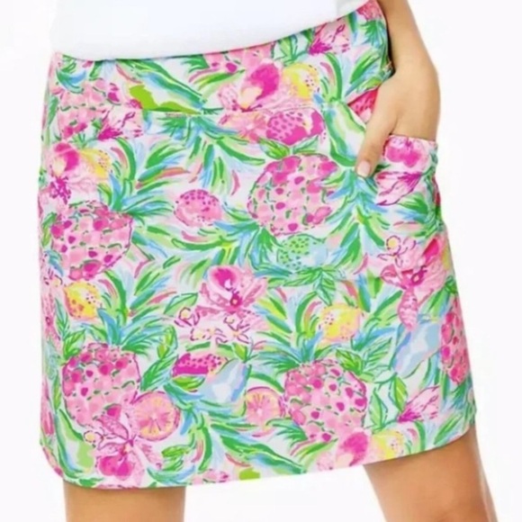 Lilly Pulitzer Luxletic Maryana Skort Resort Skirt UPF 50 Pink Green - Picture 8 of 8